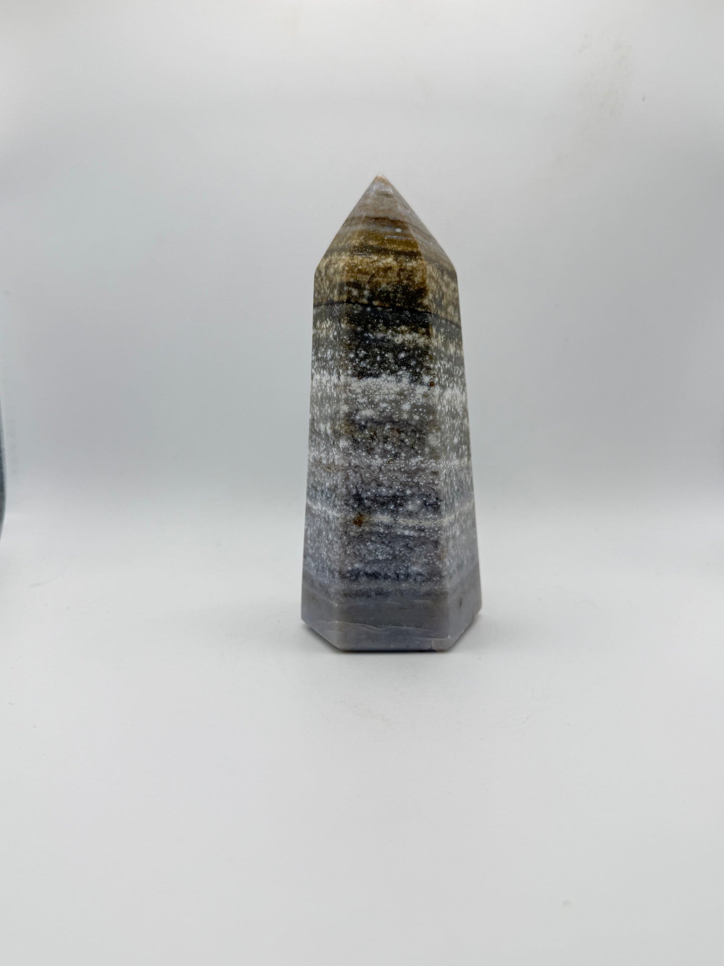Polished Ocean jasper tower.