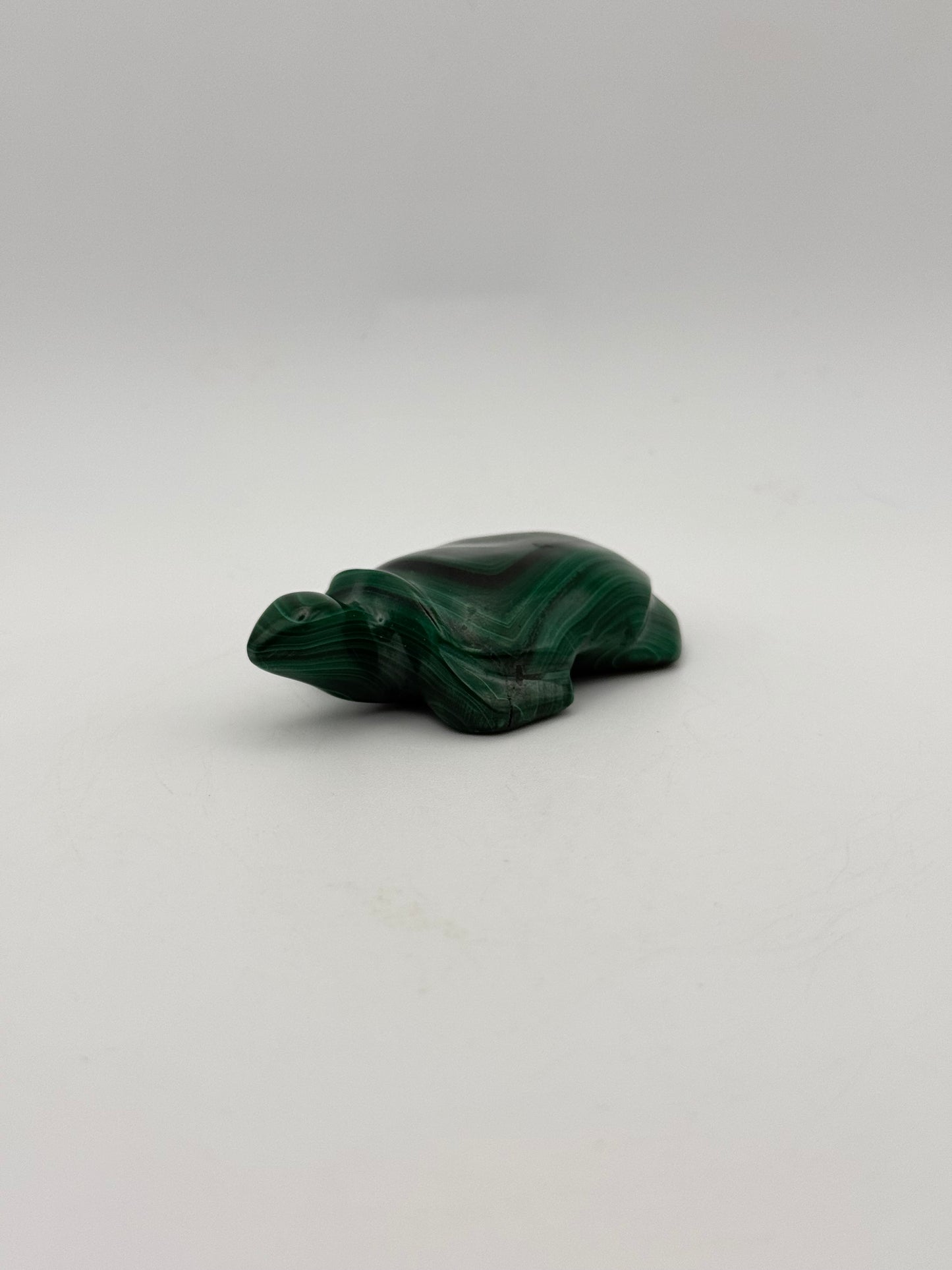 Malachite turtle carving.