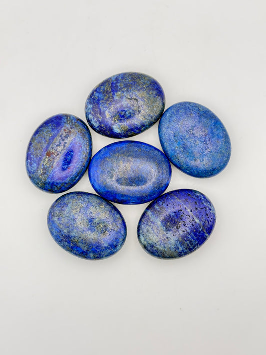 Polished Lapis Lazuli palm stone.