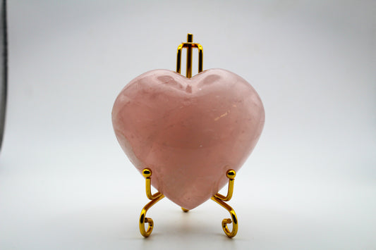 Polished rose quartz heart.