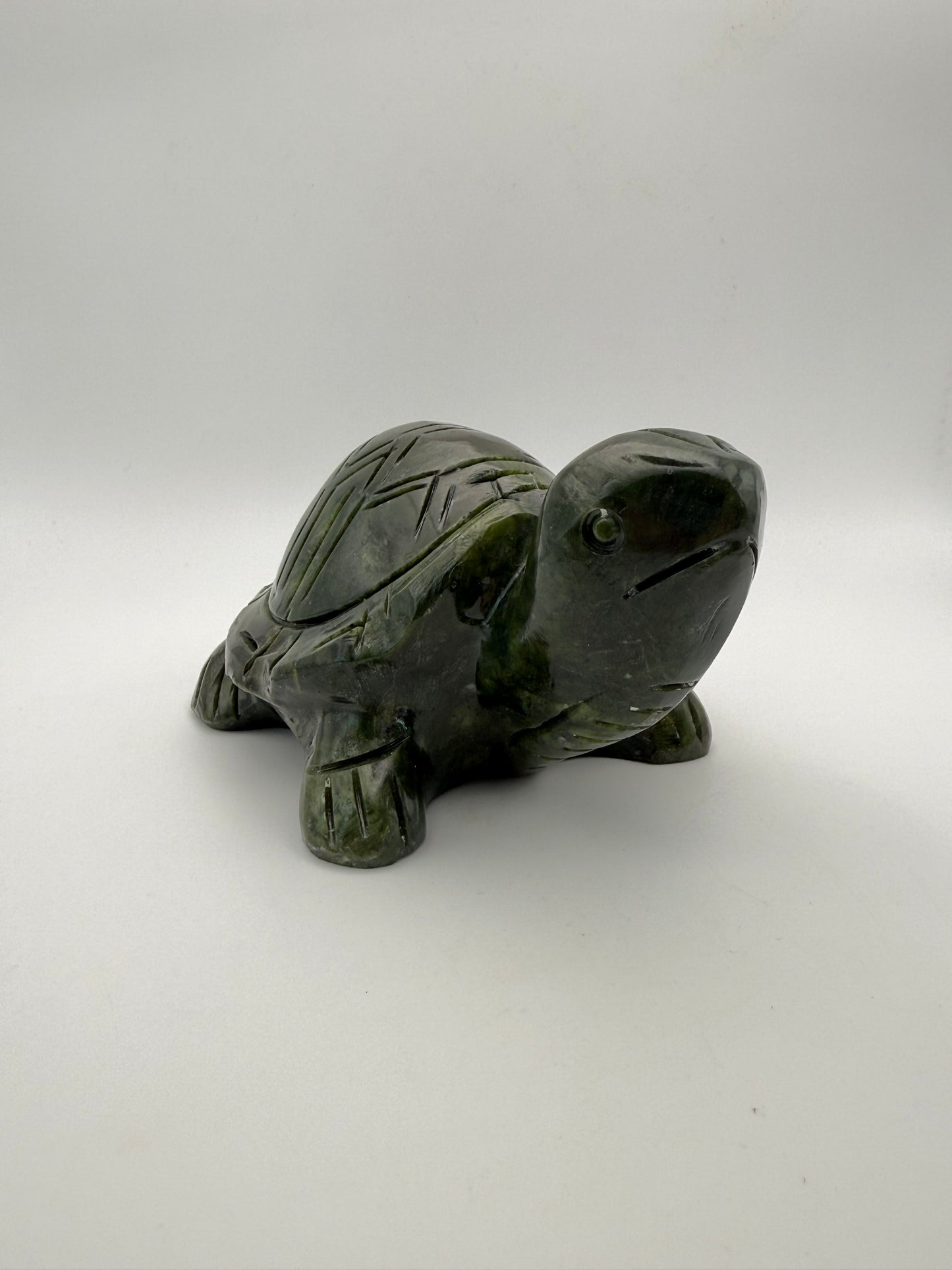 Green jade turtle carving.