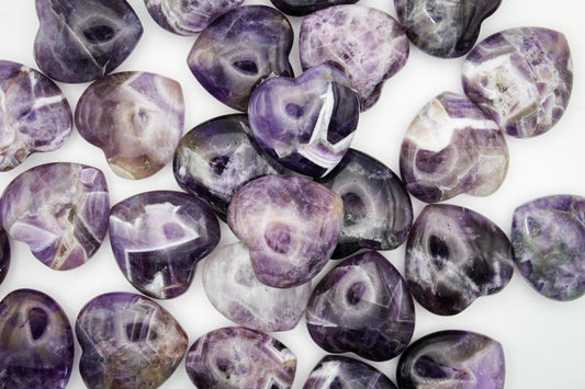 Amethyst heart-shaped crystal.