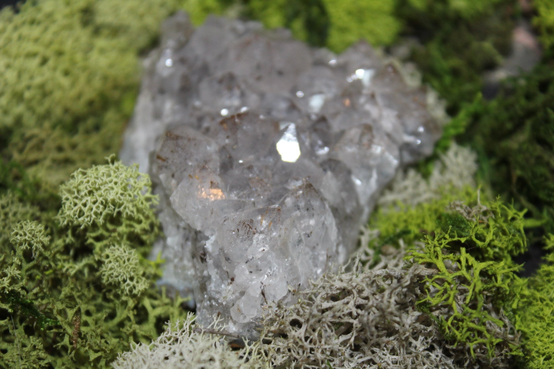 Goethite Quartz crystal cluster.