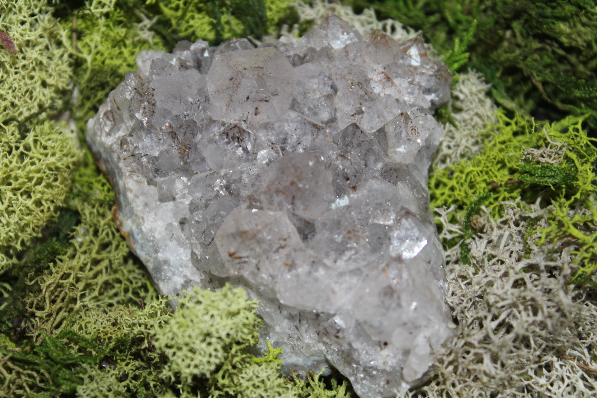 Goethite Quartz crystal cluster.