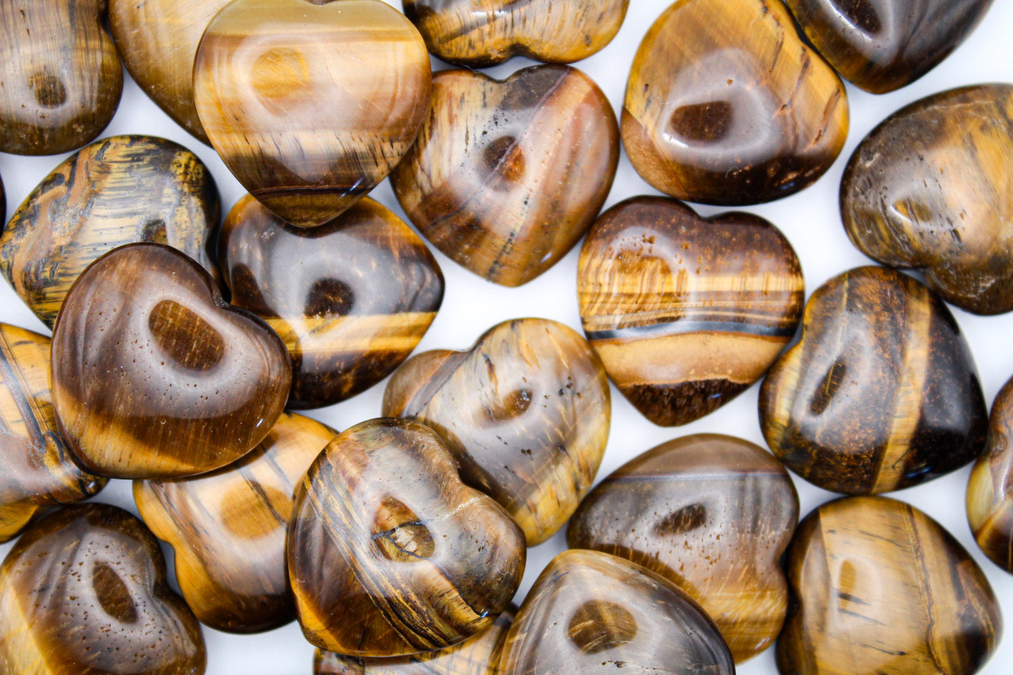 Yellow Tiger Eye Hearts
