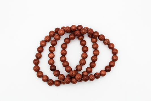 Goldstone beaded bracelets, 8mm in size.