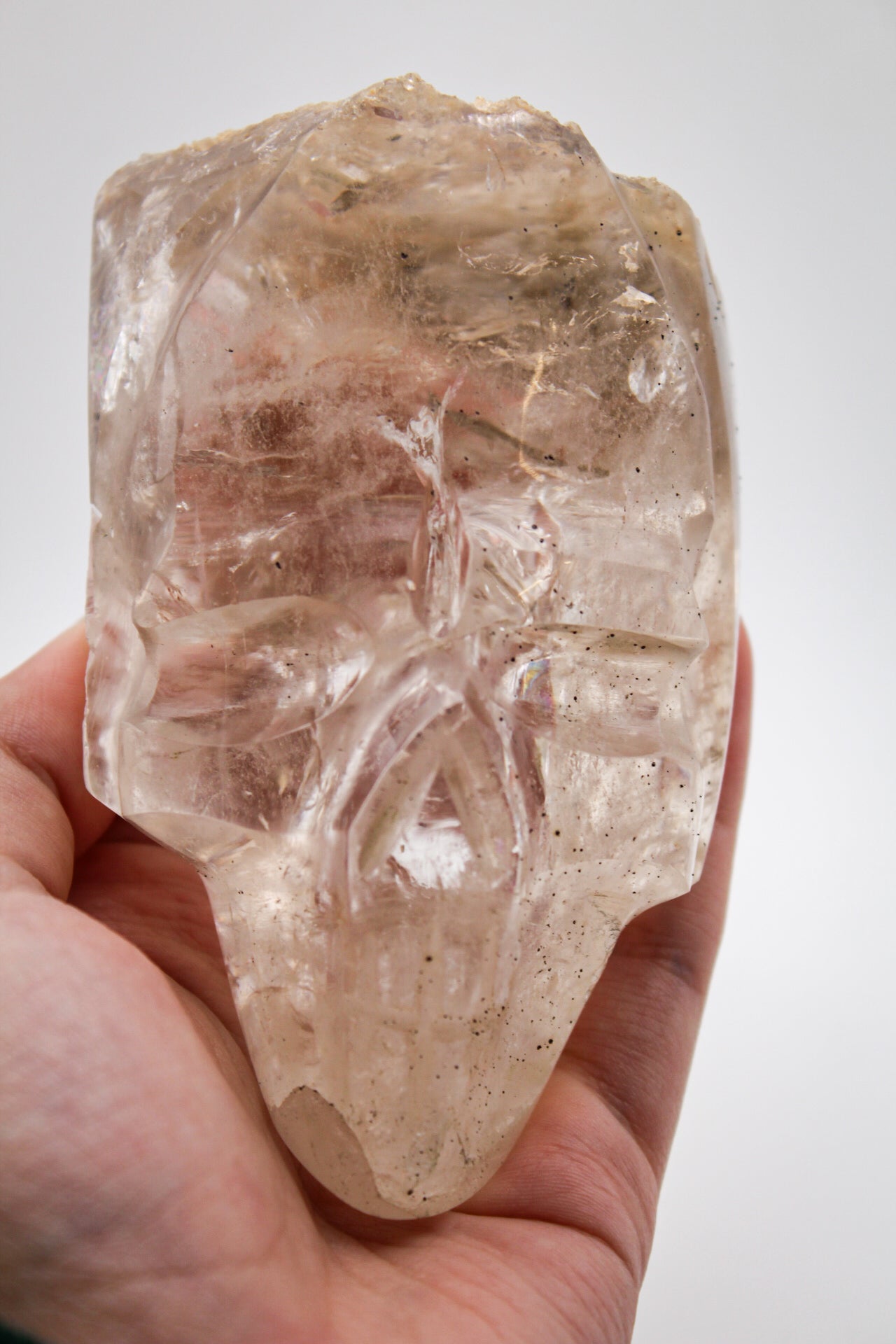 Quartz Skull on Stand