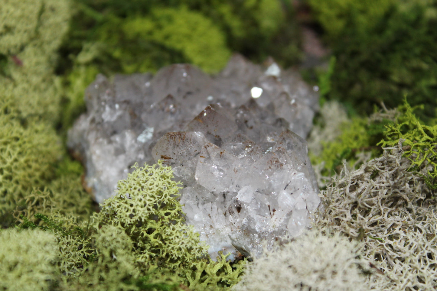 Goethite Quartz crystal cluster.