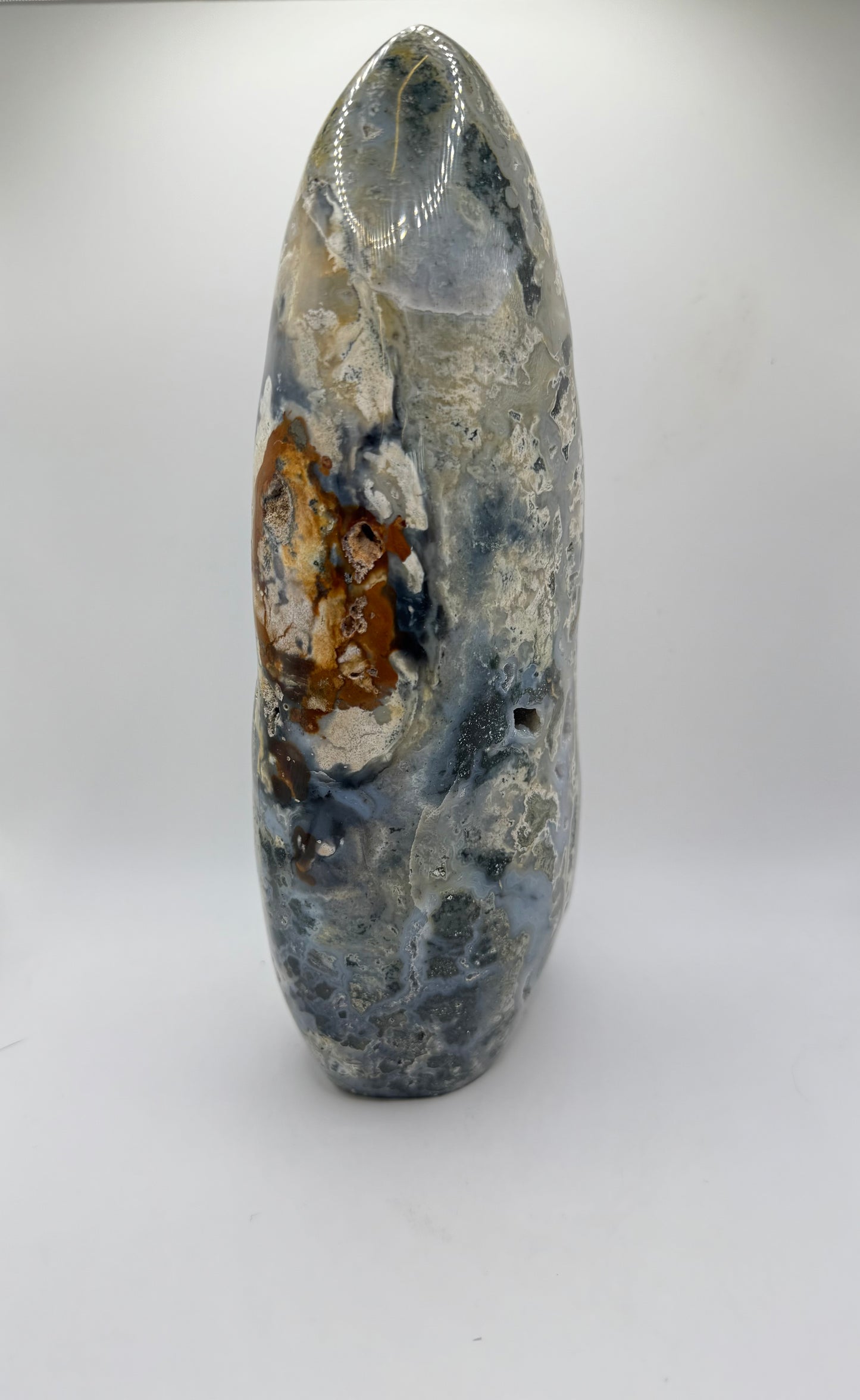 Large Blue Ocean Jasper polished free form.