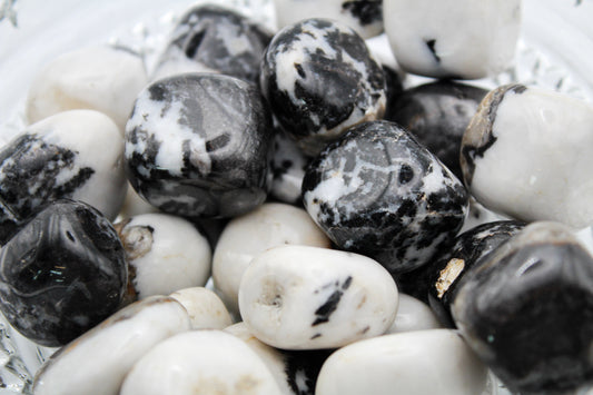 Collection of tiger calcite tumbles.