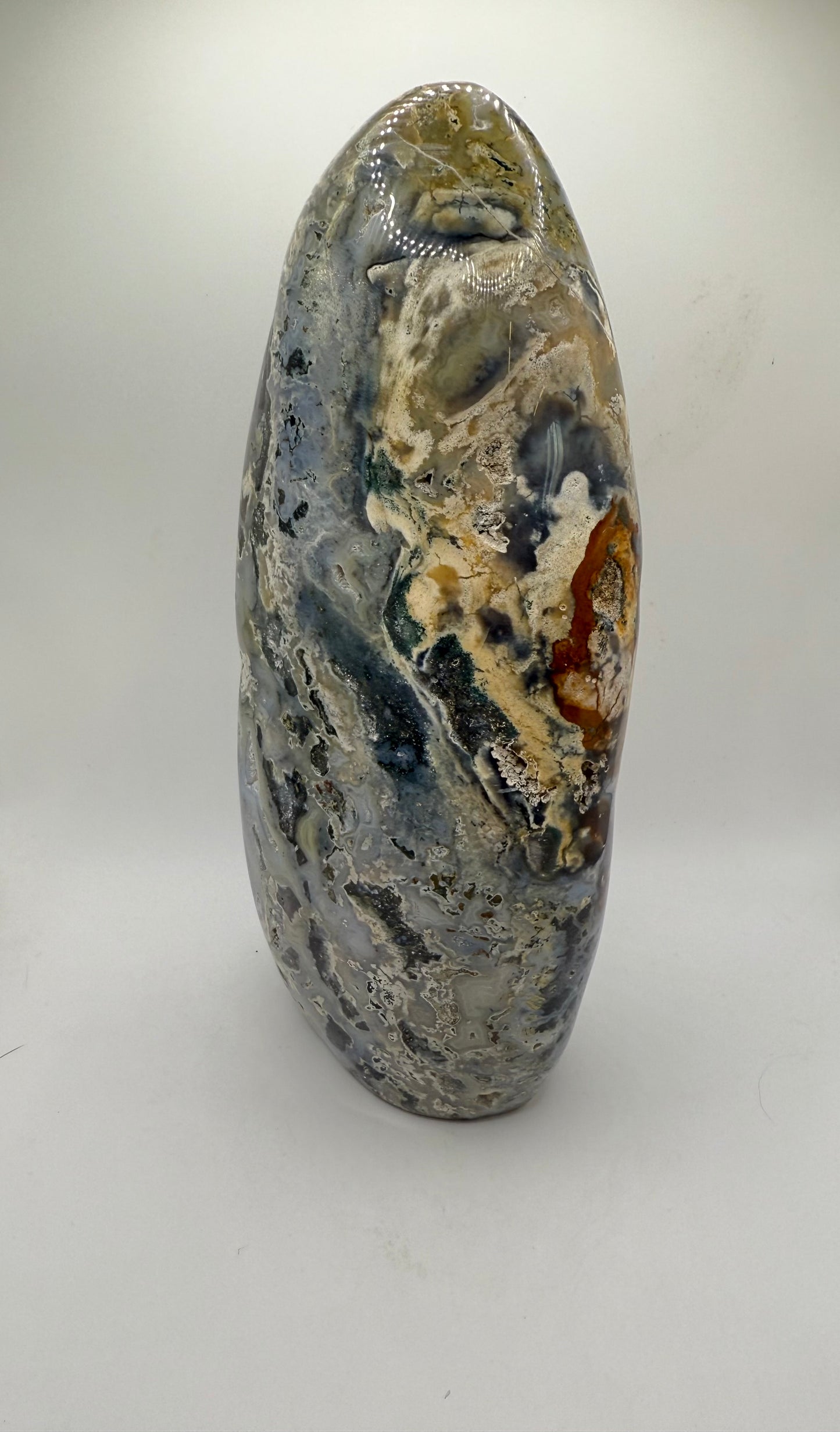 Large Blue Ocean Jasper polished free form.
