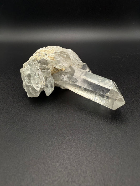 Clear quartz crystal cluster specimen