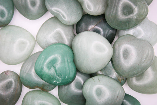 Green Aventurine Hearts