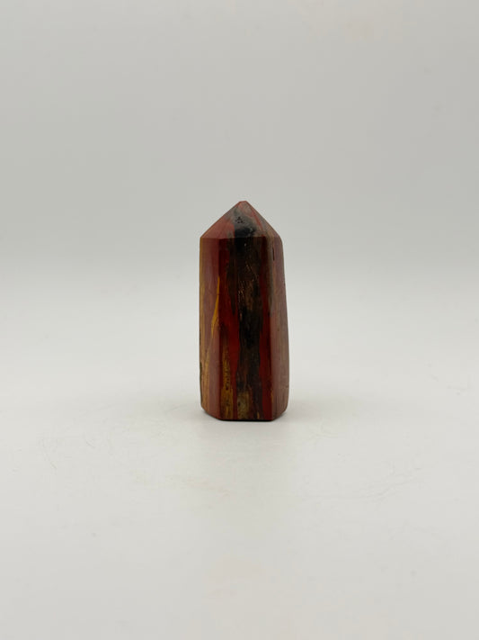 Polished petrified wood tower.