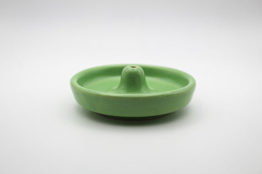 lime green ceramic incense burner