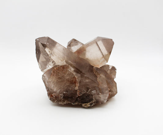 Medium size smoky quartz cluster with amazing clarity.