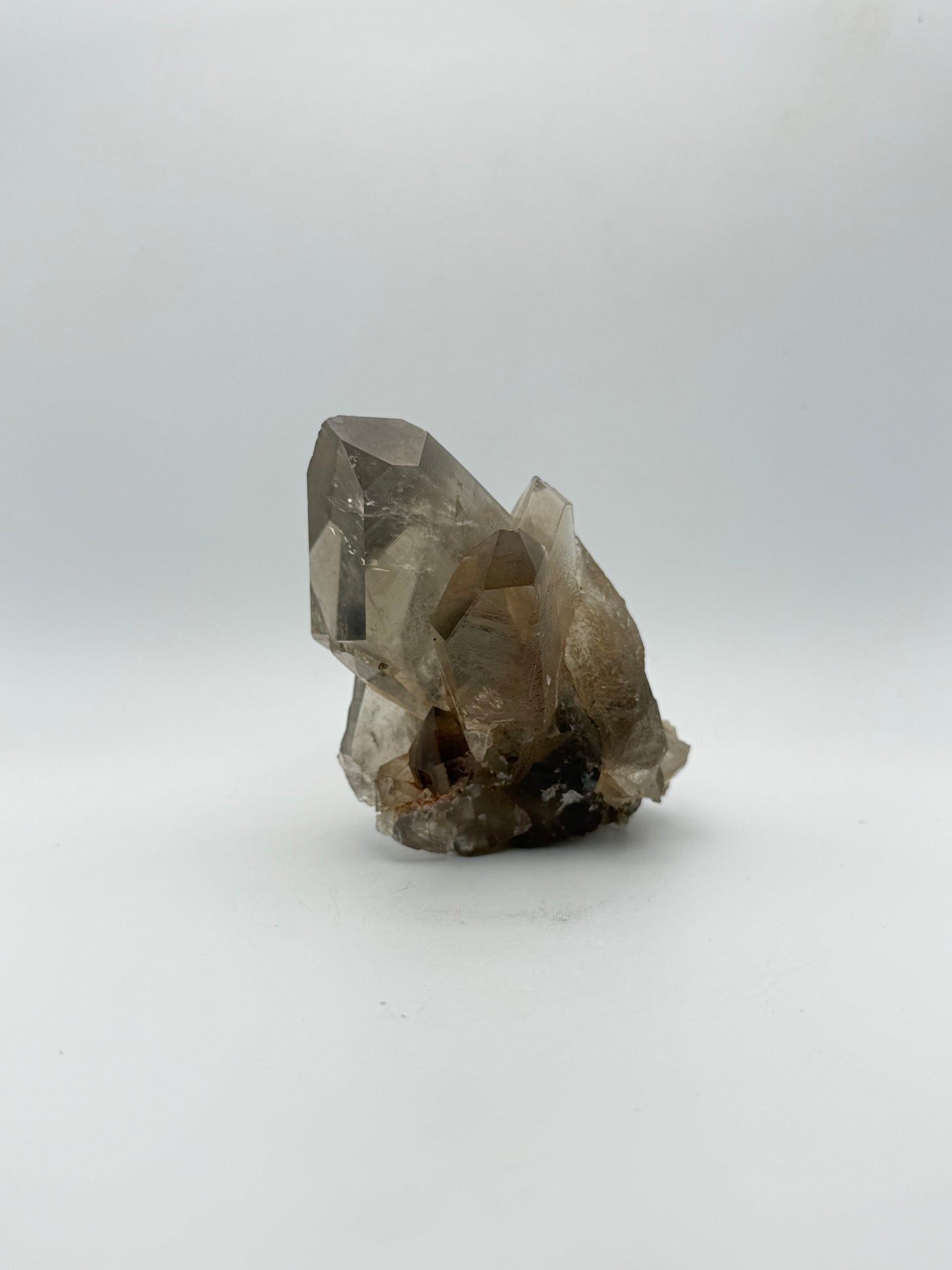 Smoky quartz cluster with good clarity and color.