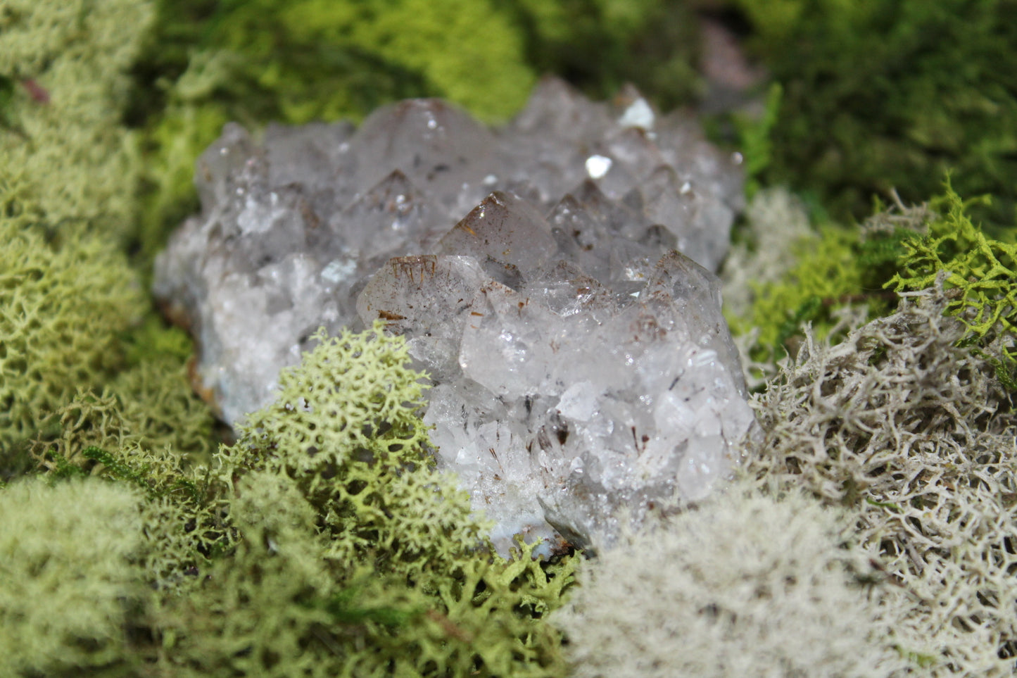 Goethite Quartz crystal cluster.