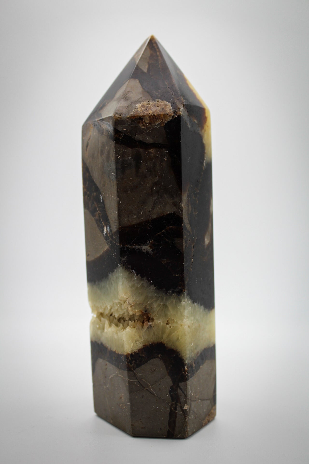 Polished septarian tower.