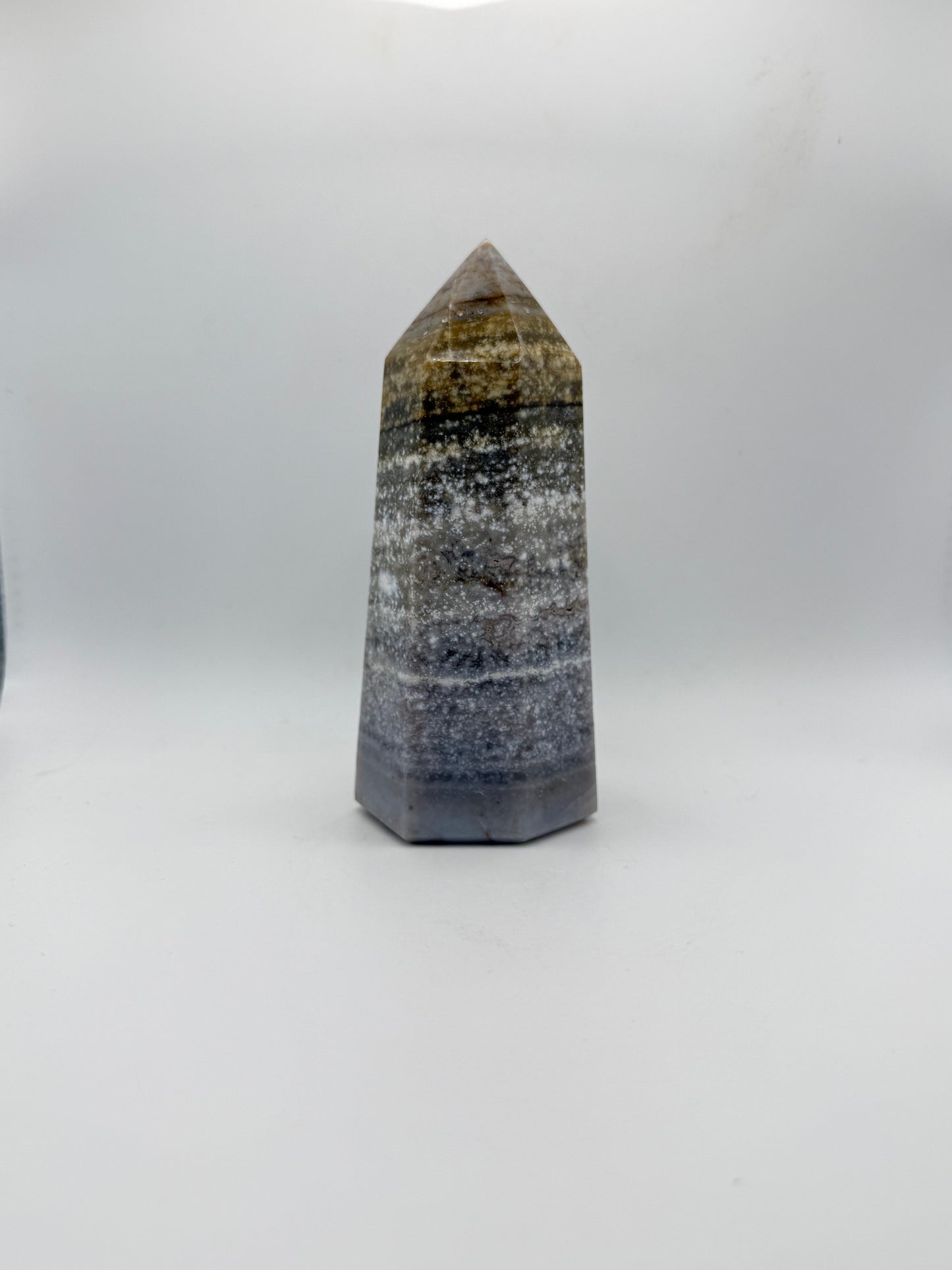 Polished Ocean jasper tower.
