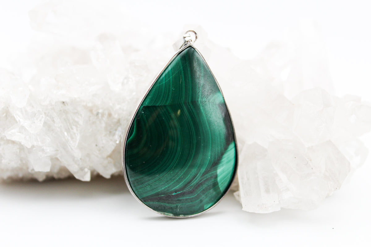 Malachite Pendant Tear Drop