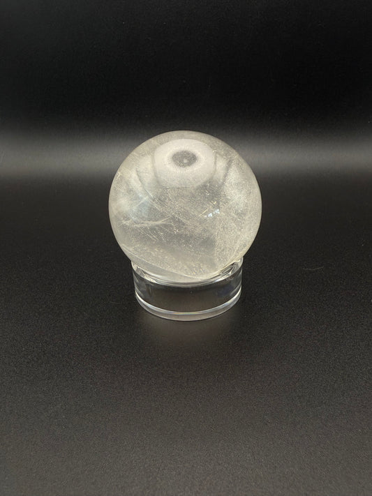 Clear quartz polished crystal sphere.
