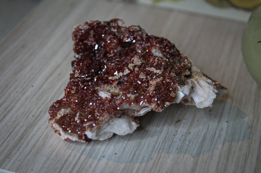 Vanadinite cluster with amazing sparkly red crystal formations.