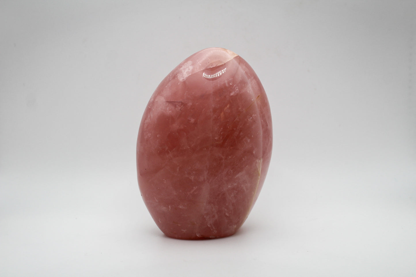 Polished rose quartz free form.