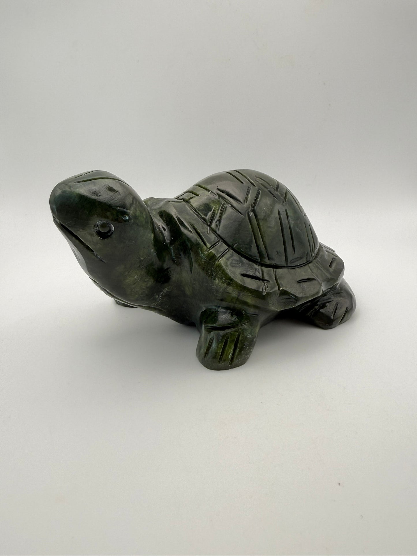 Green jade turtle carving.