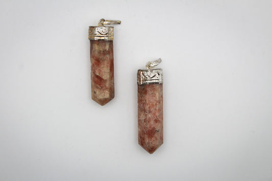 Sunstone pencil pendants.