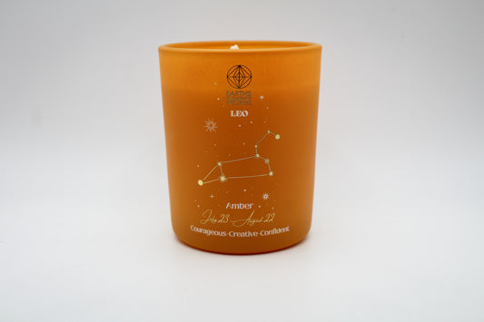 Leo zodiac candle.