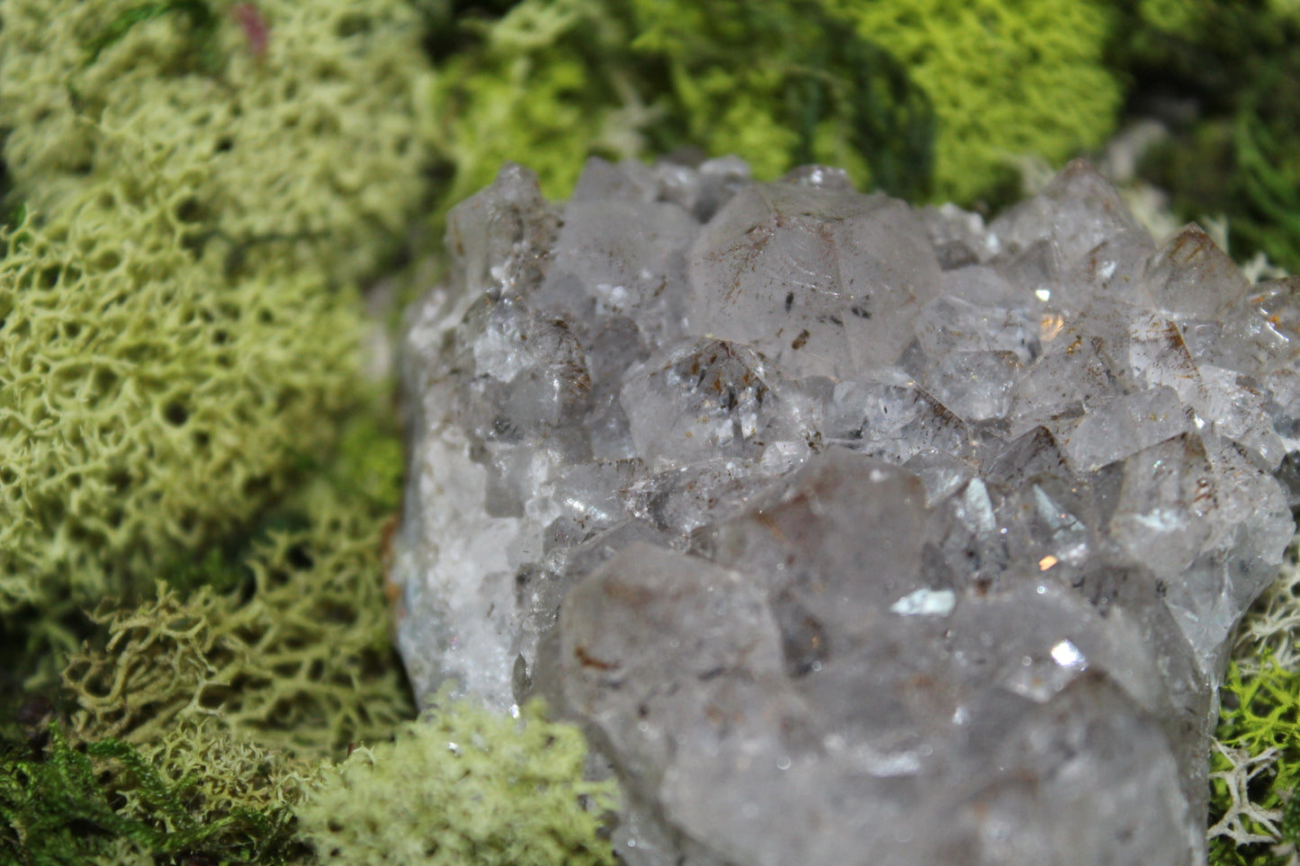 Goethite Quartz crystal cluster.