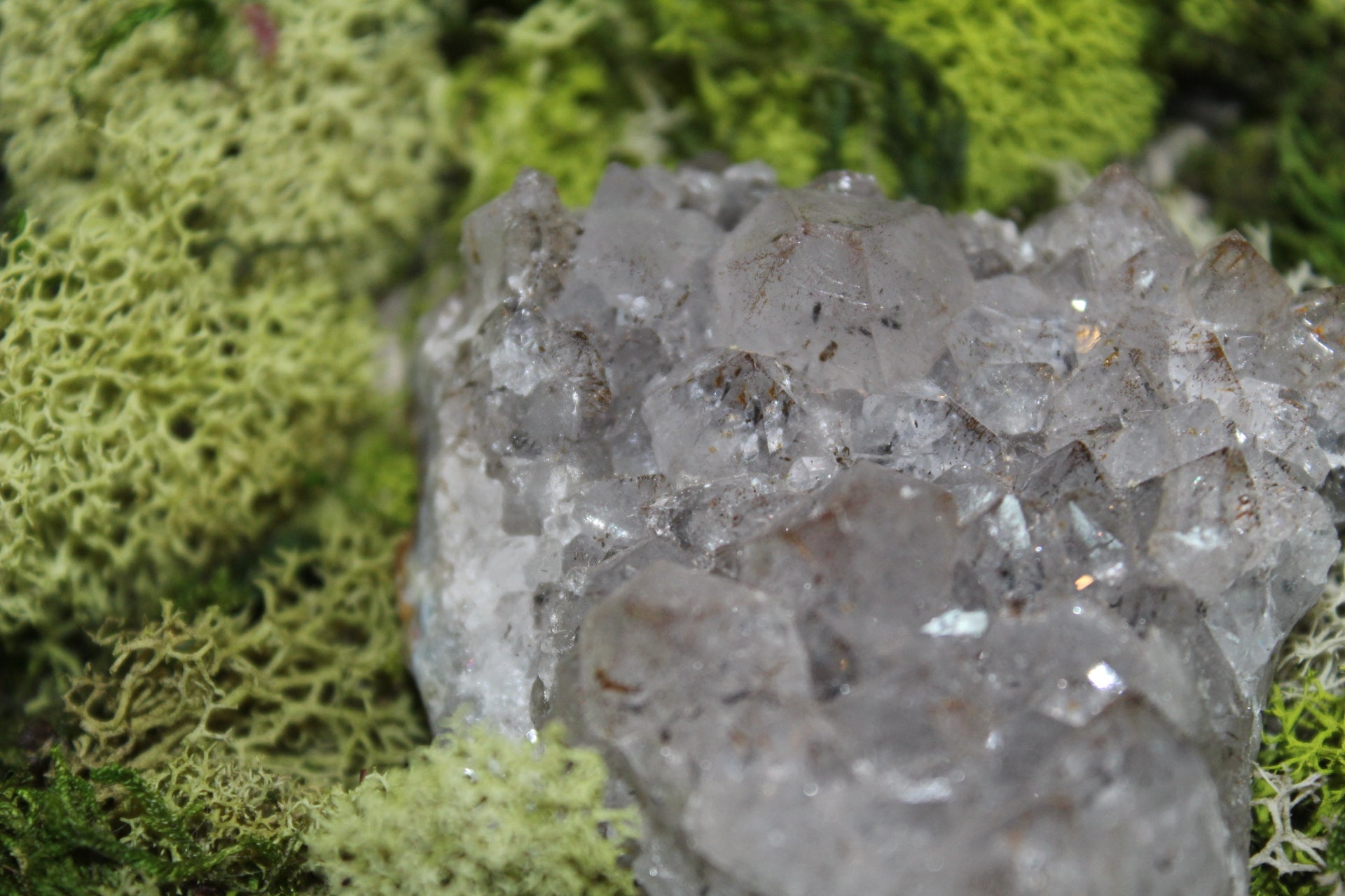 Goethite Quartz crystal cluster.