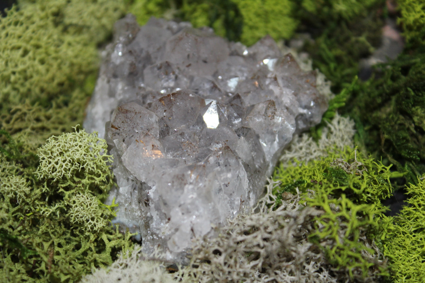 Goethite Quartz crystal cluster.