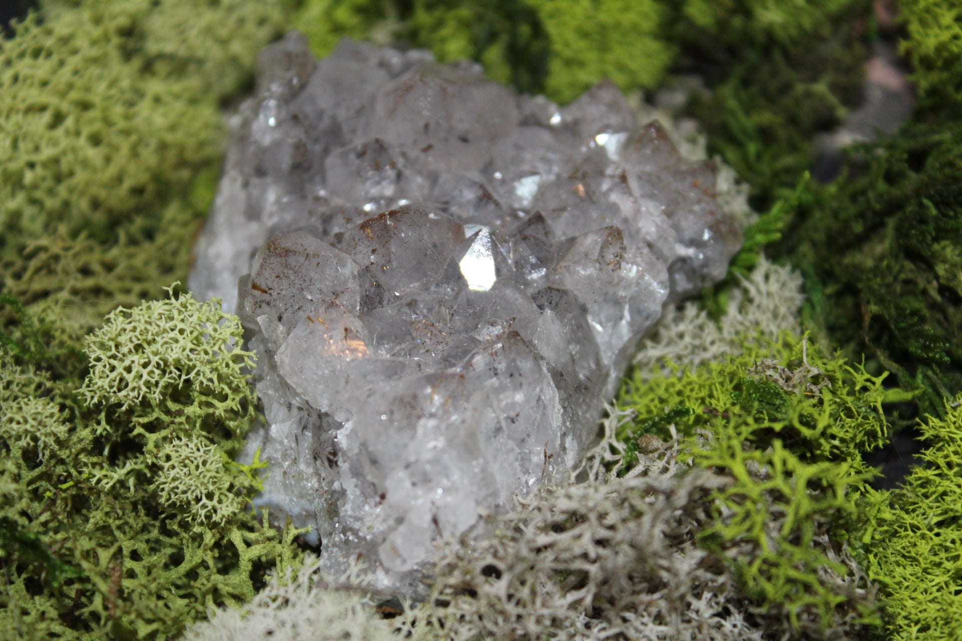 Goethite Quartz crystal cluster.