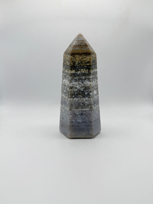 Polished Ocean jasper tower.