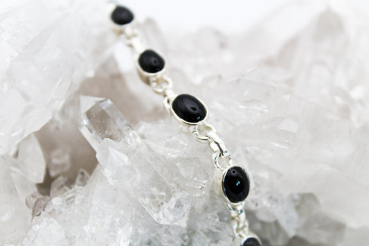 Black Obsidian Bracelet 925