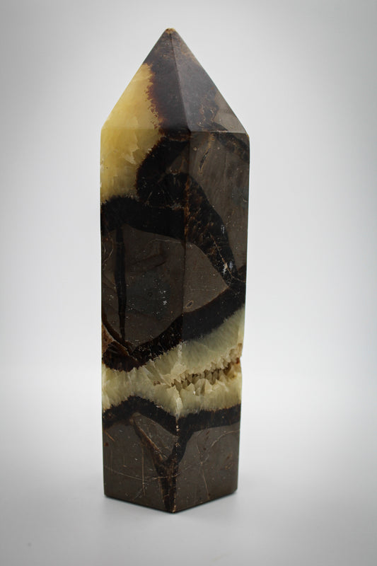 Polished septarian tower.