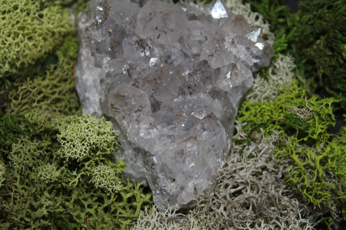 Goethite Quartz crystal cluster.