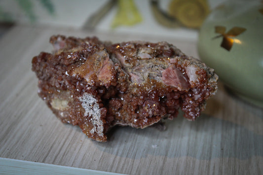 Vanadinite cluster with amazing sparkly red crystal formations.