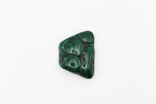 Polished malachite free form.