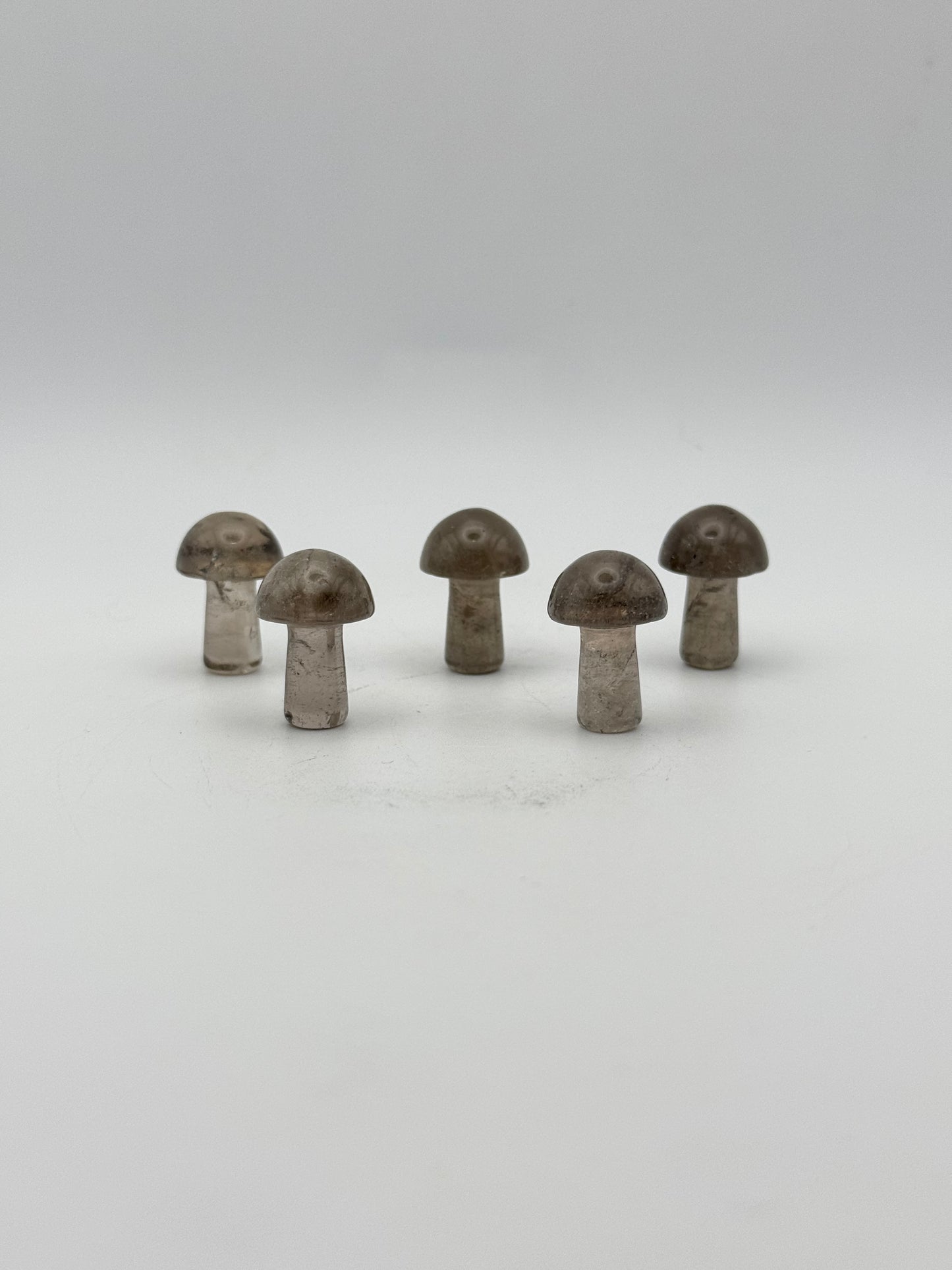 Smoky quartz mini mushrooms.