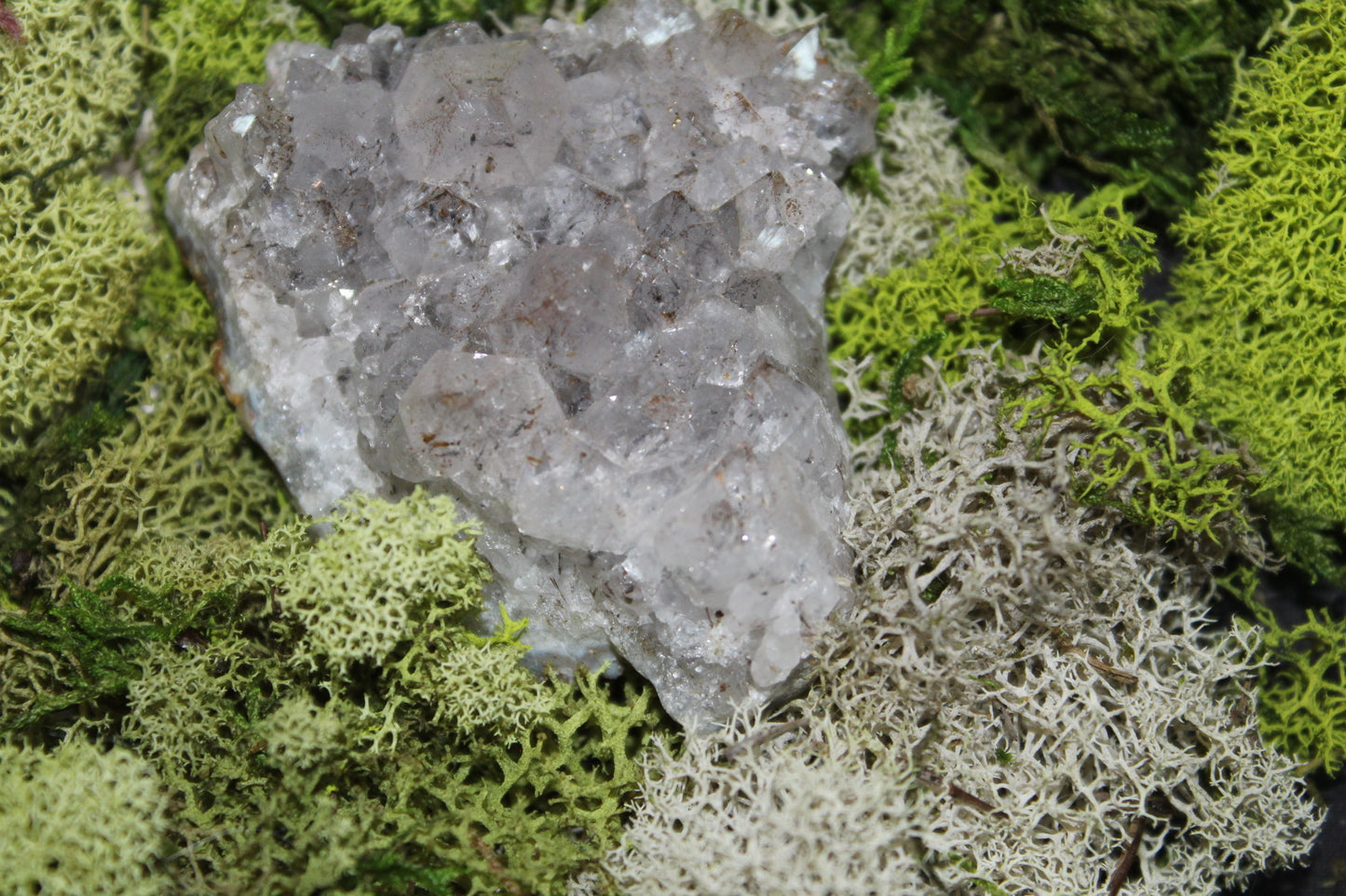 Goethite Quartz crystal cluster.