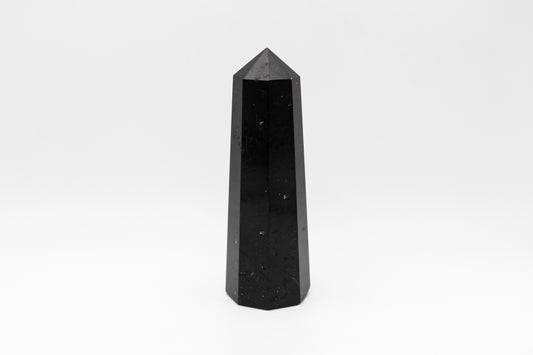 Black Tourmaline tower about 4 inches tall.