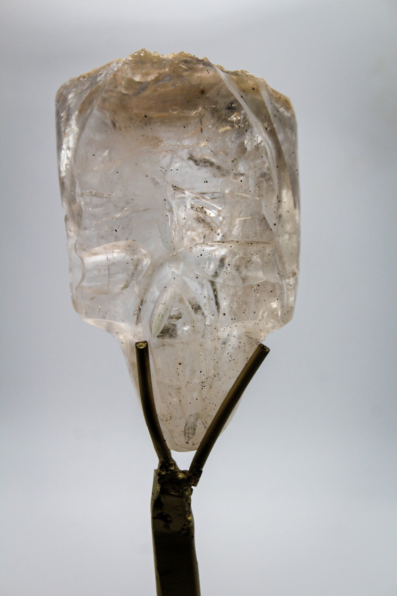 Quartz Skull on Stand