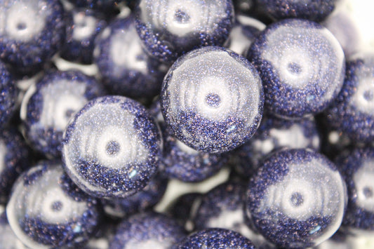Polished Blue goldstone spheres, 22mm in size.