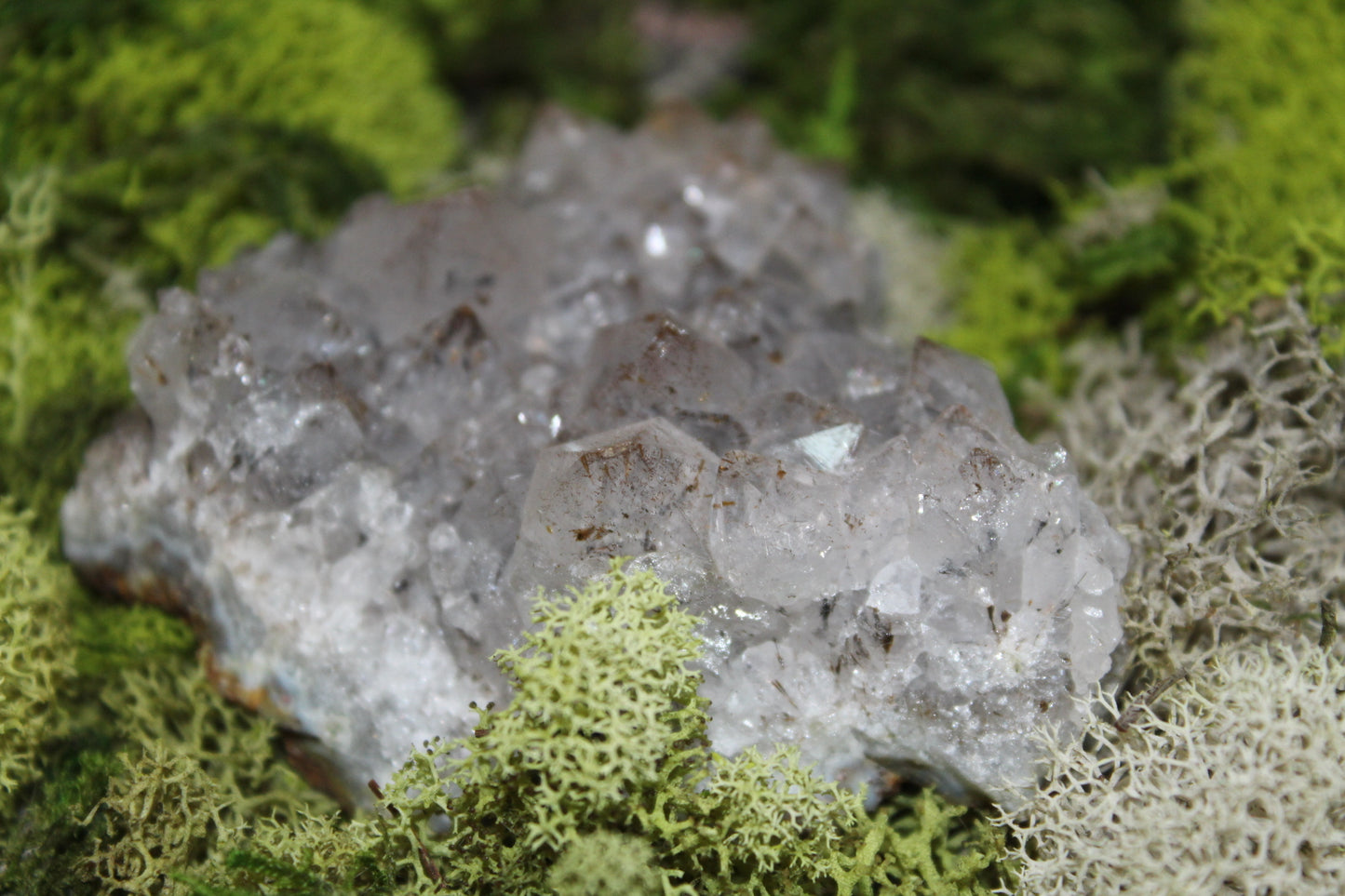 Goethite Quartz crystal cluster.