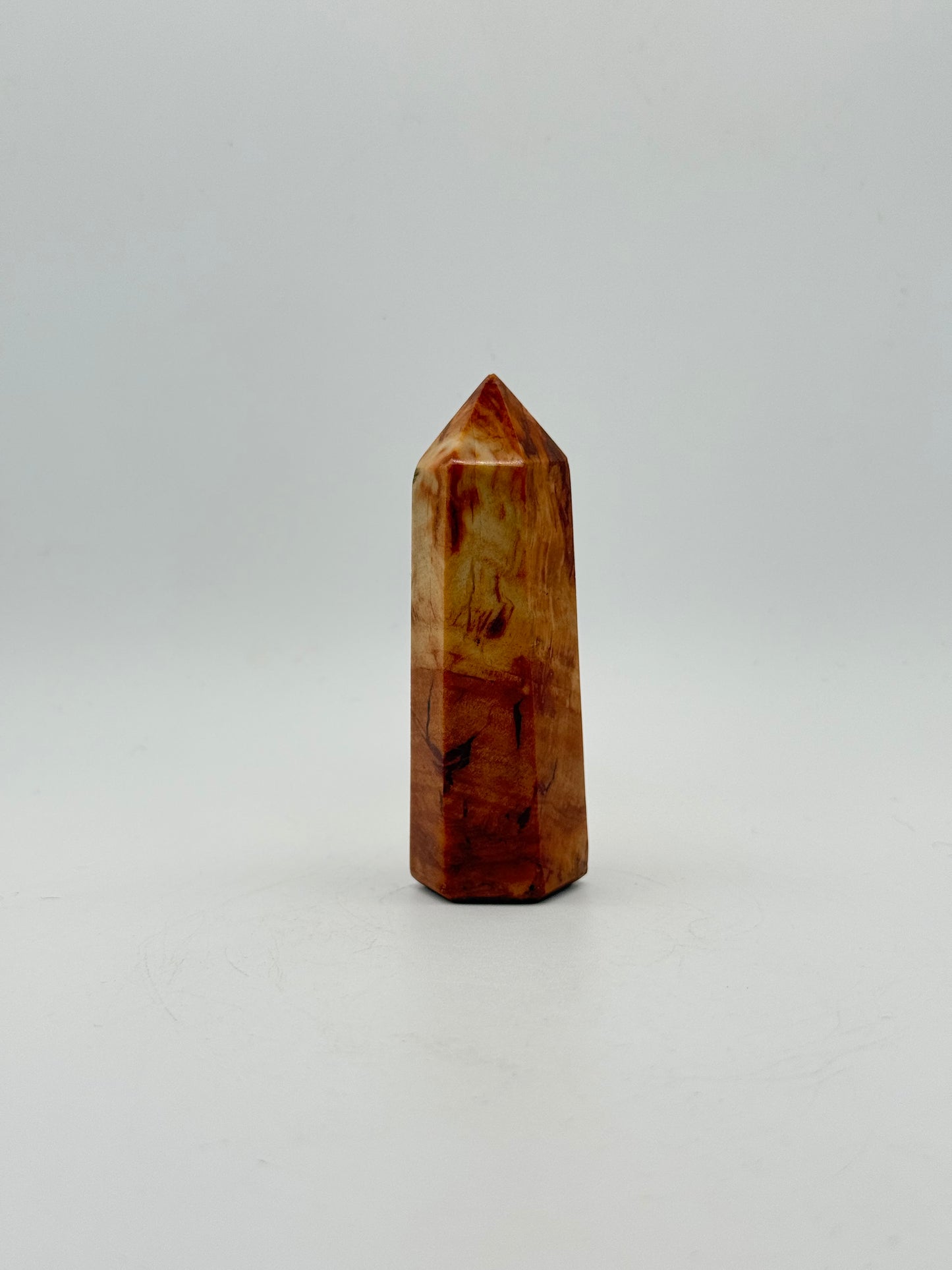 Polished petrified wood tower.
