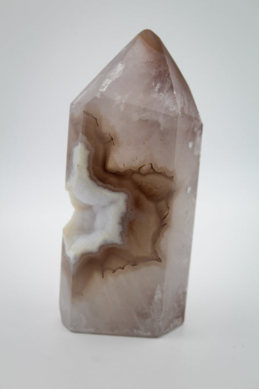 Polished druzy agate tower.