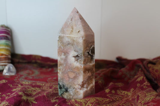 Pink amethyst crystal tower